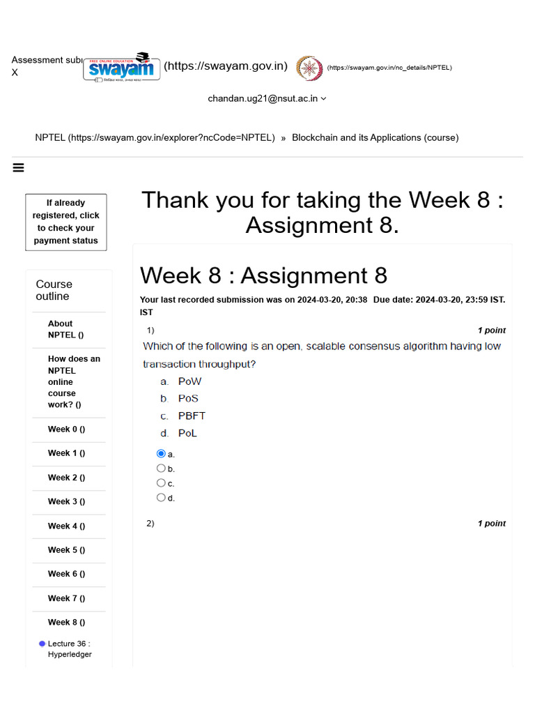 Week 8: Blockchain Assignment 8 | PDF