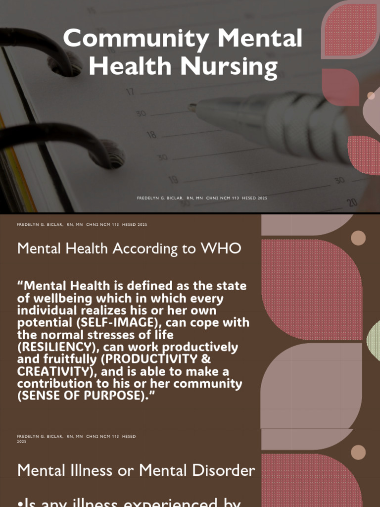 Community Mental Health Nursing Overview | PDF | Mental Health | Nursing