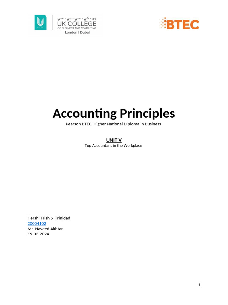 Acc Principles-Distincton-Hershi | PDF | Accounting | Governance