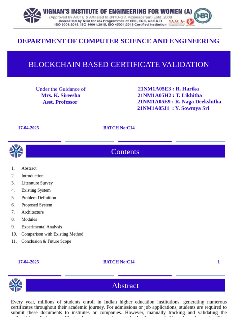Blockchain Certificate Verification System | PDF | Authentication ...