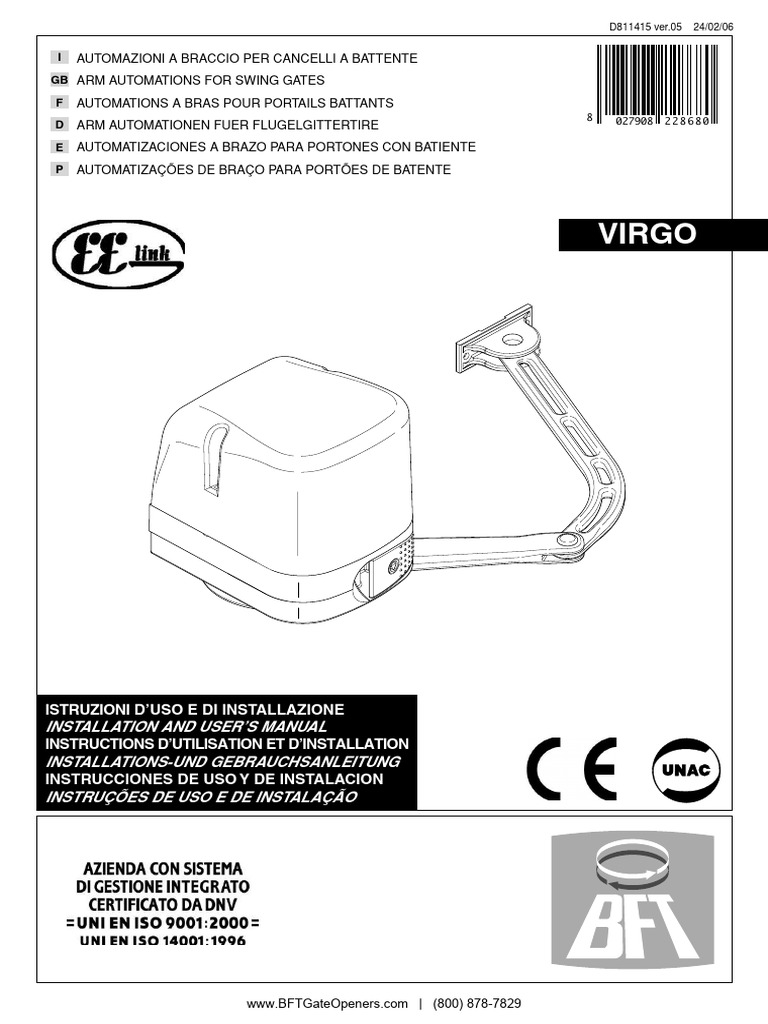 BFT Virgo Manual PDF — free download
