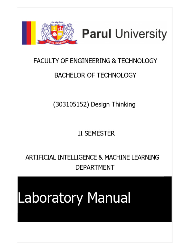 Design Thinking Lab Manual | PDF | Design Thinking | Creativity