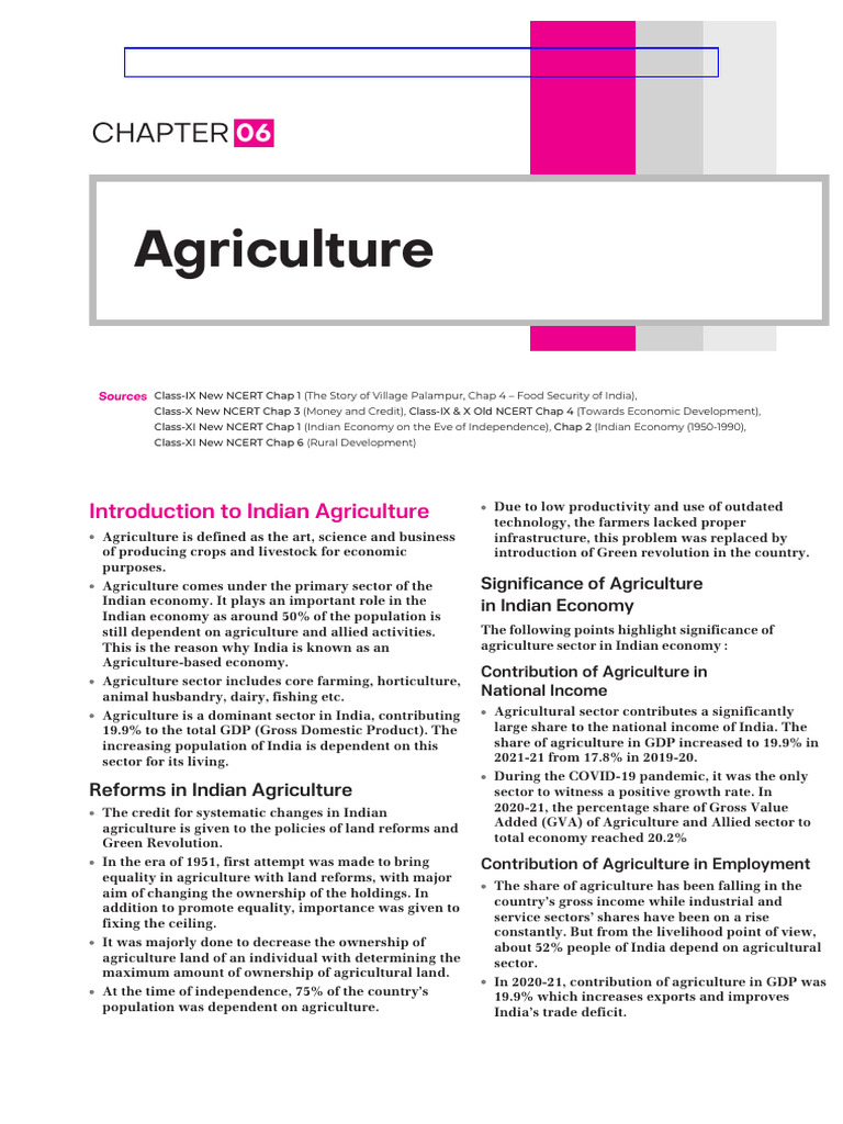Overview of Indian Agriculture Sector | PDF | Agriculture | Economy Of ...
