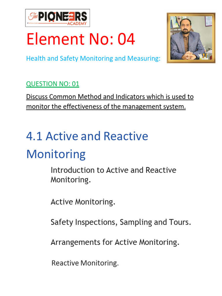 Active and Reactive Monitoring in Safety | PDF | Occupational Safety ...