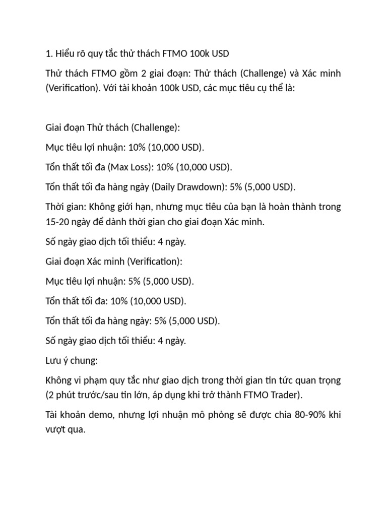 Qu FTMO 100k | PDF
