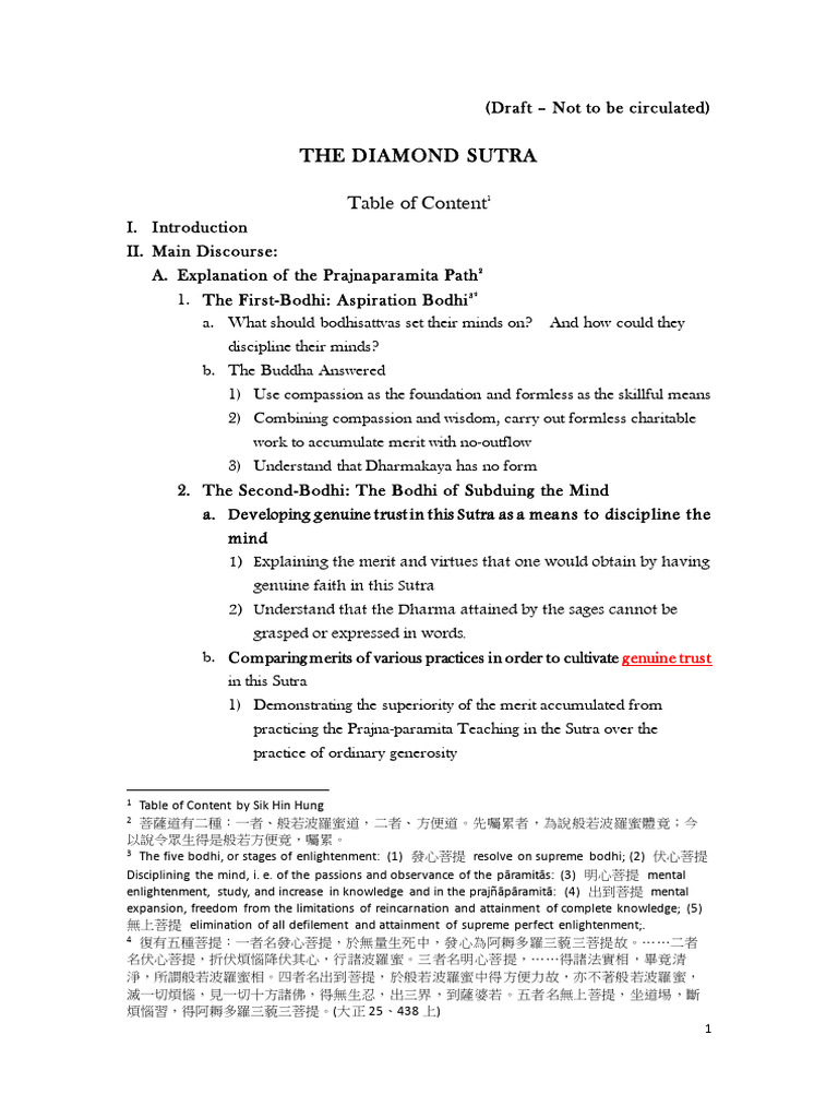THE DIAMOND SUTRA_table of content | PDF | Bodhisattva | Enlightenment ...
