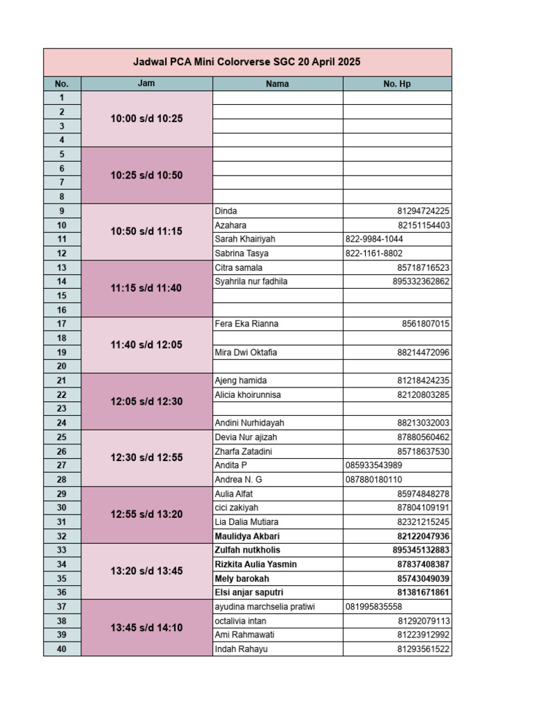 PCA Mini Colorverse Schedule 2025 | PDF