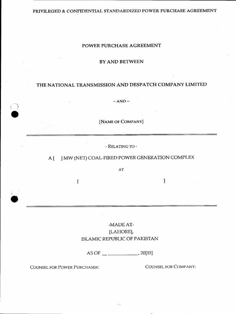 Power Purchase Agreement Overview | PDF