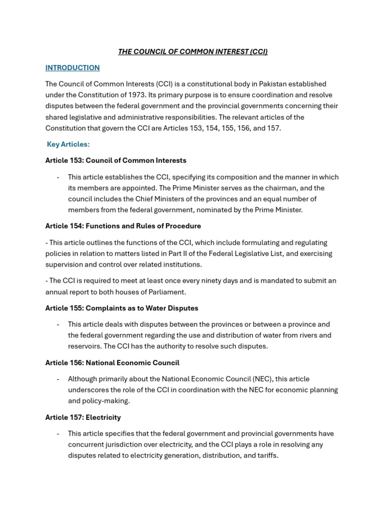 'Council For Common Interest | PDF | Federal Government Of The United ...
