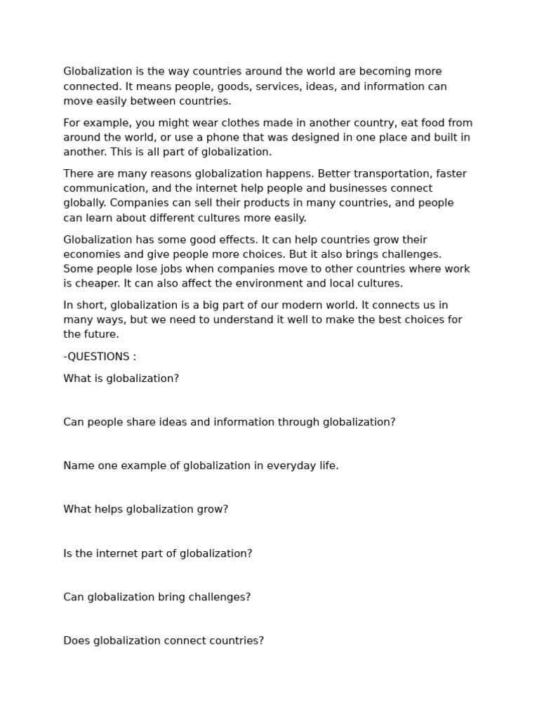 Understanding Globalization and Its Impact | PDF