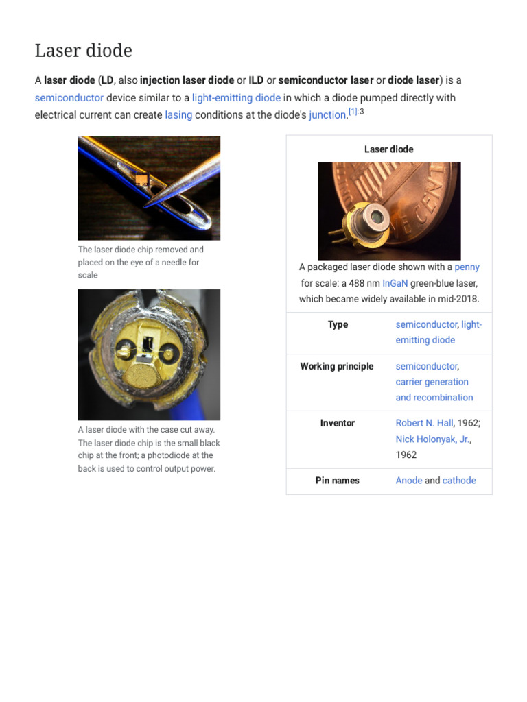 Overview of Laser Diode Technology | PDF | Laser Diode | Laser