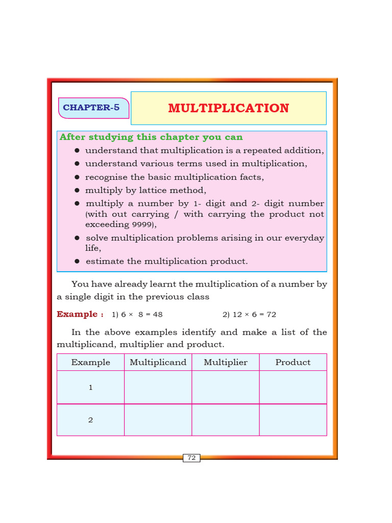 Understanding Multiplicand and Multiplier | PDF | Multiplication ...