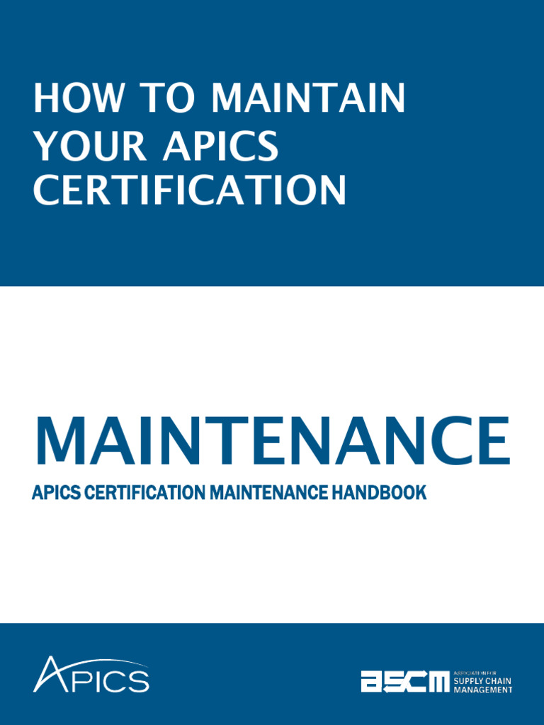 APICS Points Maintenance Handbook | PDF