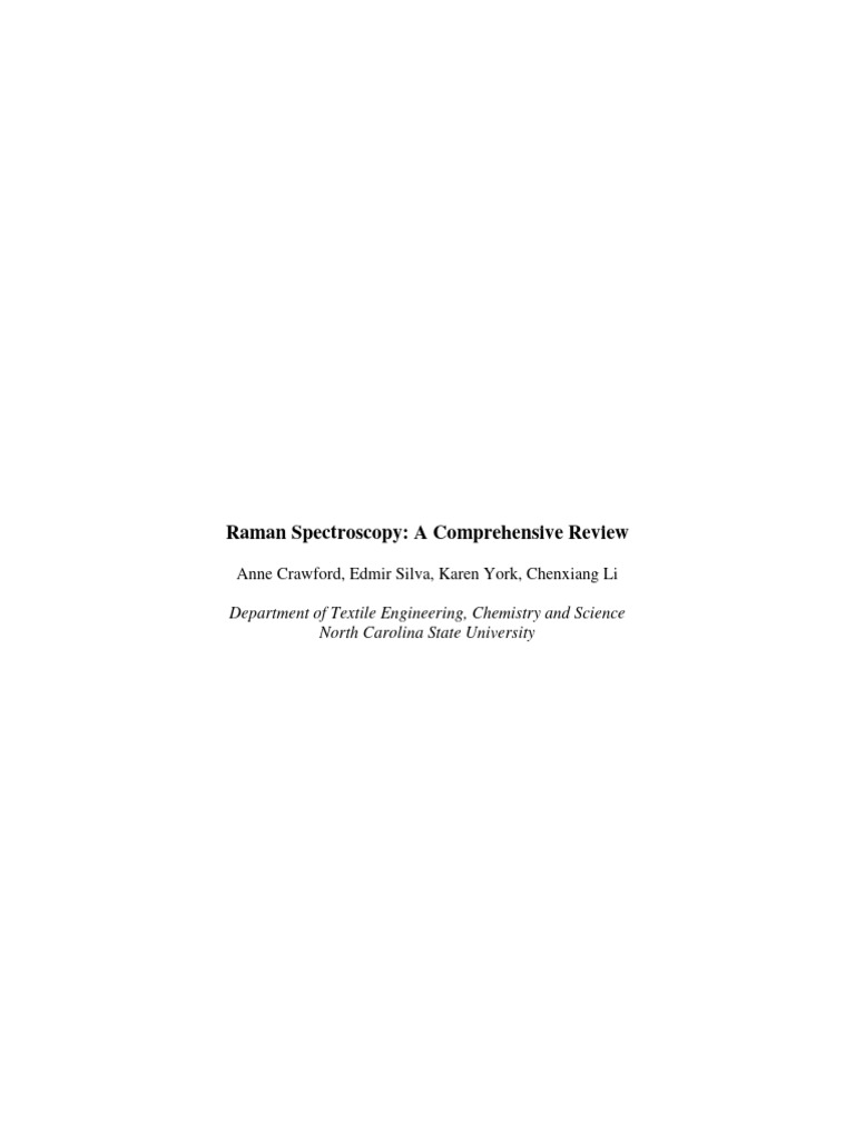 Comprehensive Review of Raman Spectroscopy | PDF | Raman Spectroscopy ...