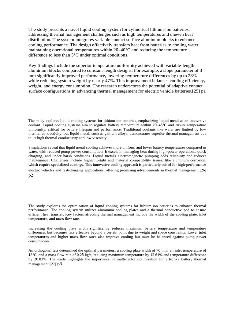 Optimizing Liquid Cooling for Lithium-Ion Batteries | PDF | Coolant ...