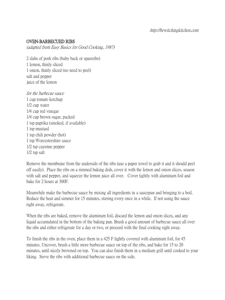 Barbecued Ribs | PDF
