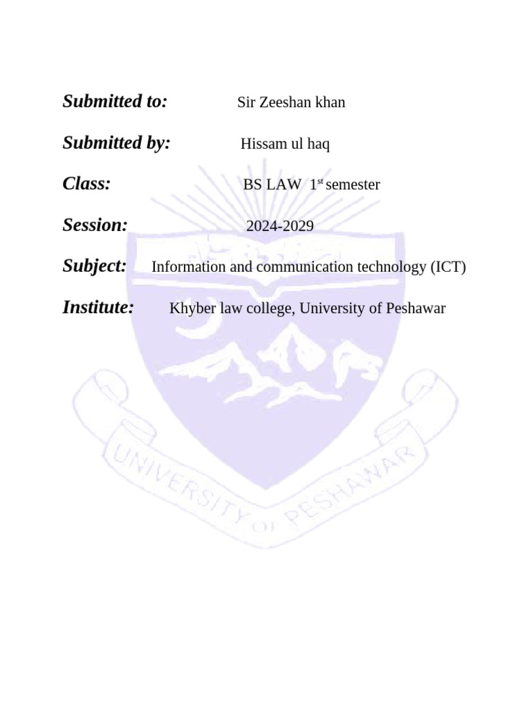 ICT in Law: BS 1st Semester Overview | PDF