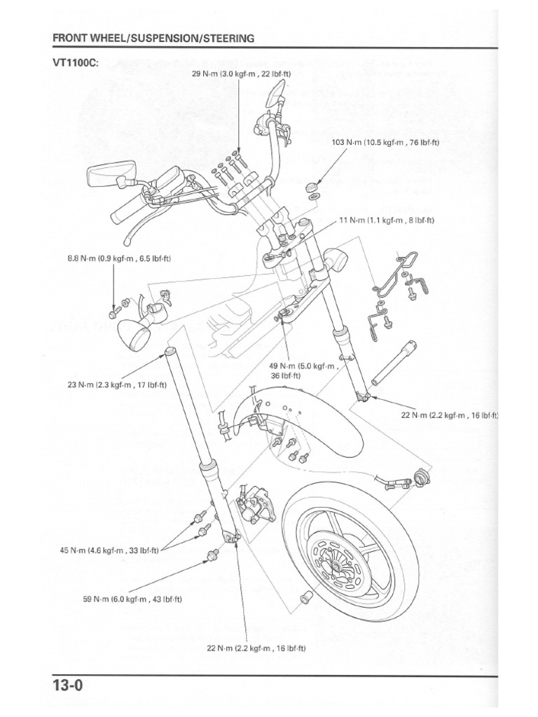 Honda VT1100C VT1100T Shadows 97 05 (2of2) | PDF