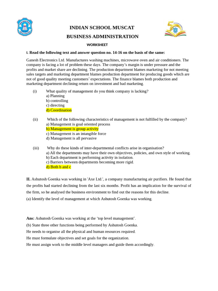Work Sheet | PDF