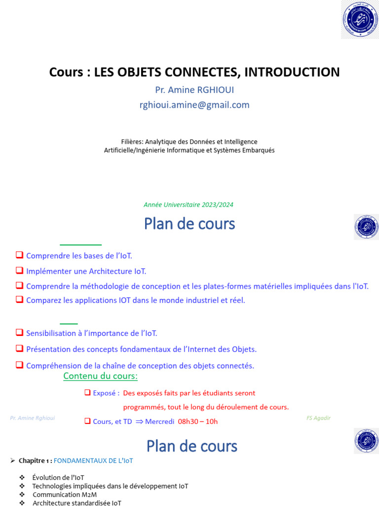 Introduction aux Objets Connectés | PDF | Internet des objets | Réseau ...