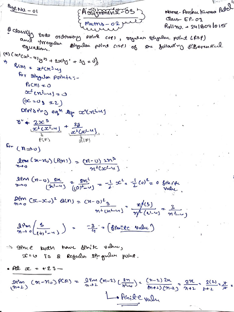 Maths Assignment 3 ROLLNO.24B07015 | PDF