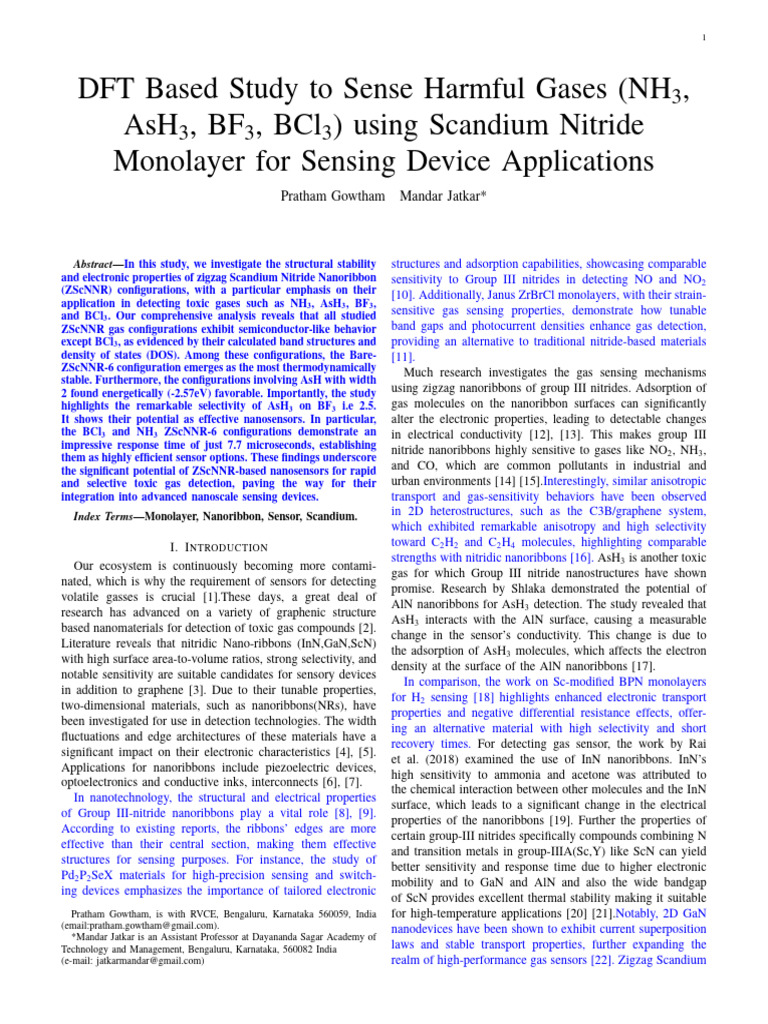 SCN Sensor Paper MSSP | PDF | Graphene | Adsorption