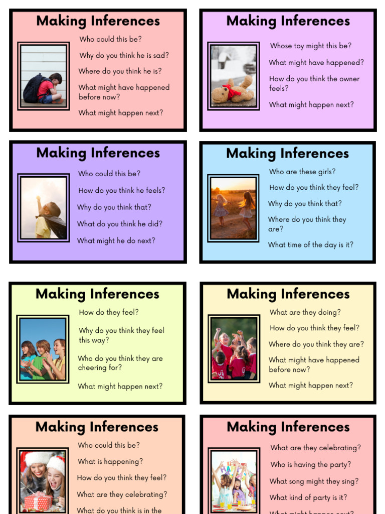 Making Inferences Pictorial Question Prompts | PDF