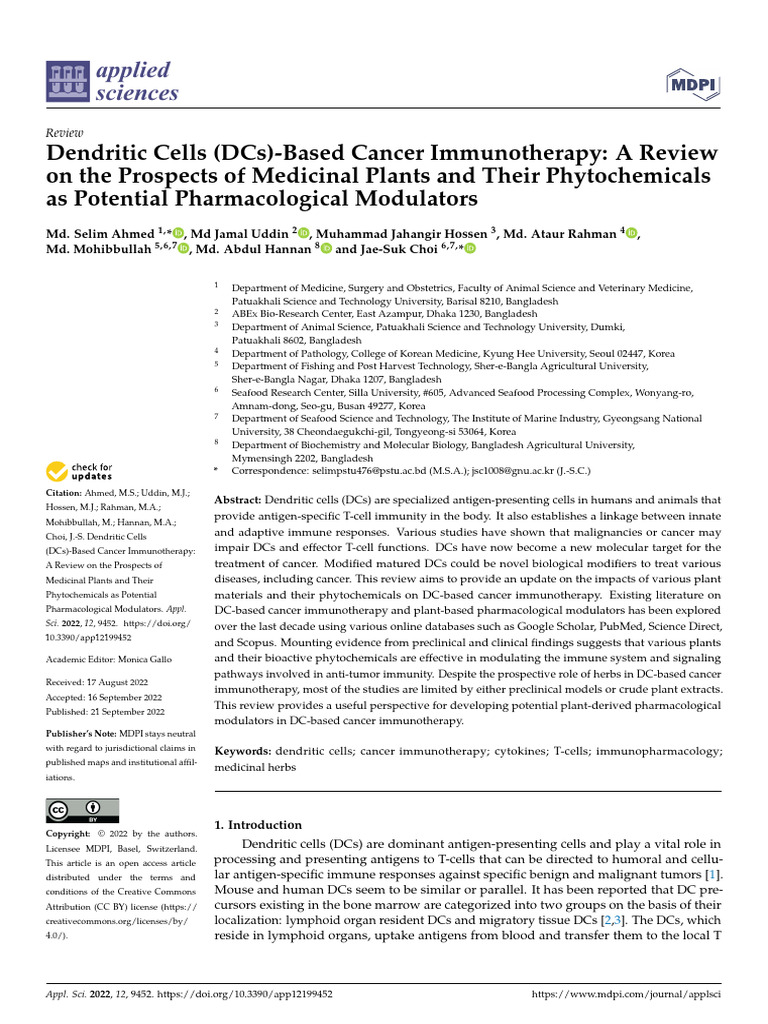 Dendritic Cells DCs-Based Cancer Immunotherapy A R | PDF | Dendritic ...