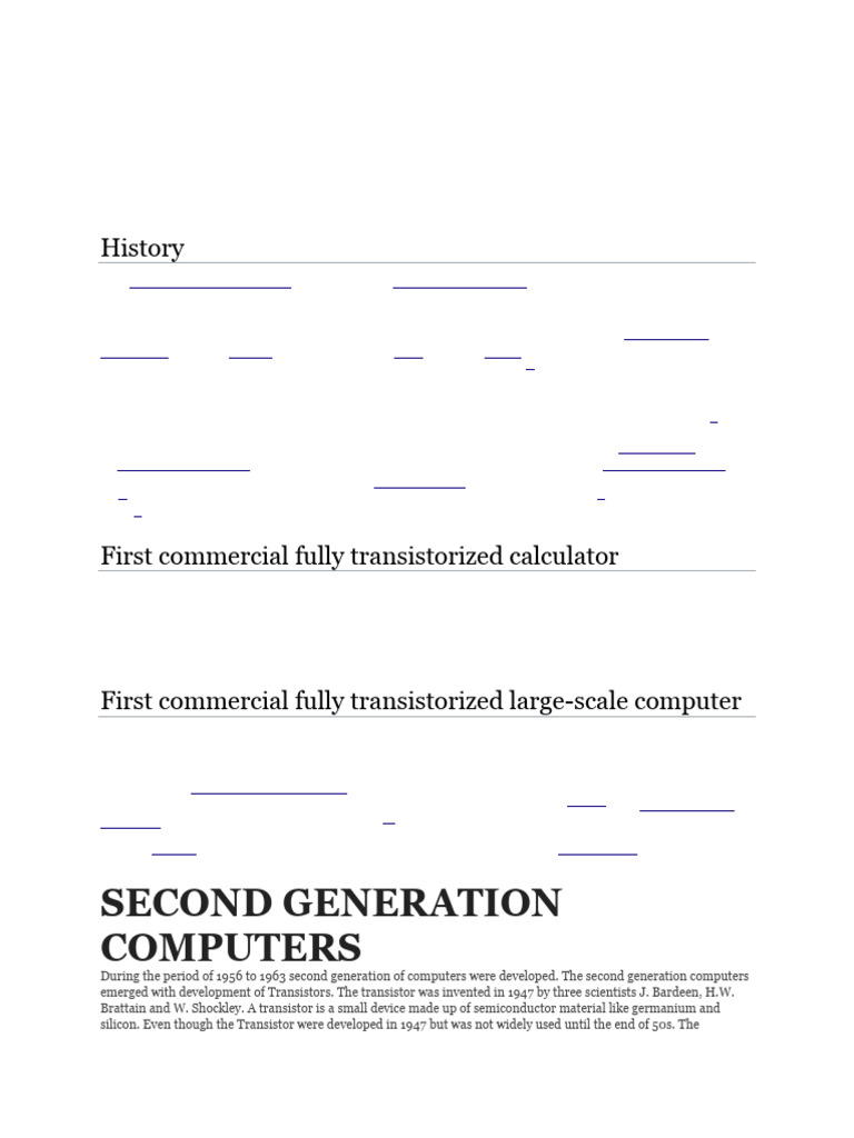 History of Transistor Computers | PDF | Central Processing Unit ...