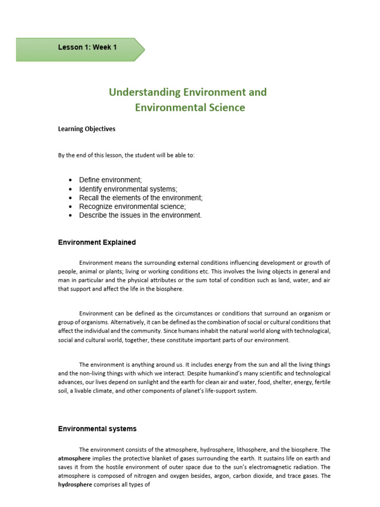 Understanding Environmental Science Basics | PDF | Natural Environment ...