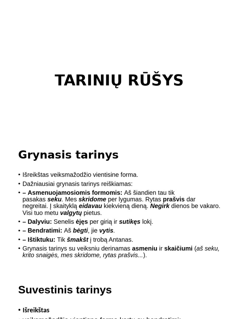 Tarinių Rūšys | PDF