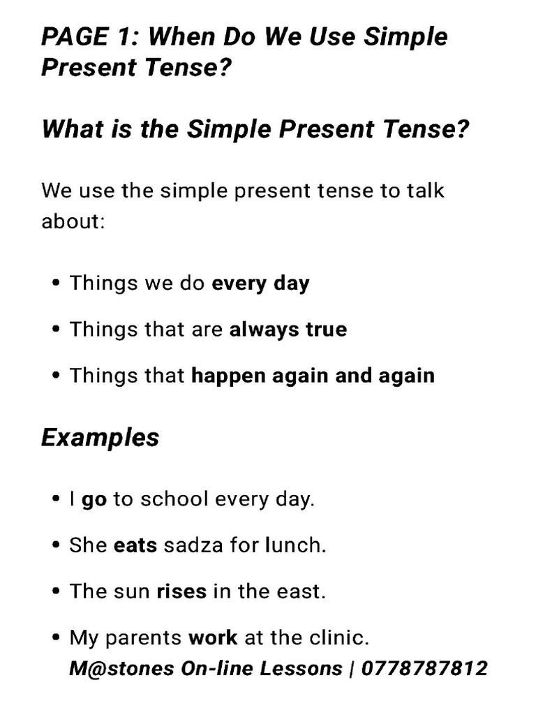 Basic English Grammar Part 2 Section 2 by Sir M@Stones | PDF