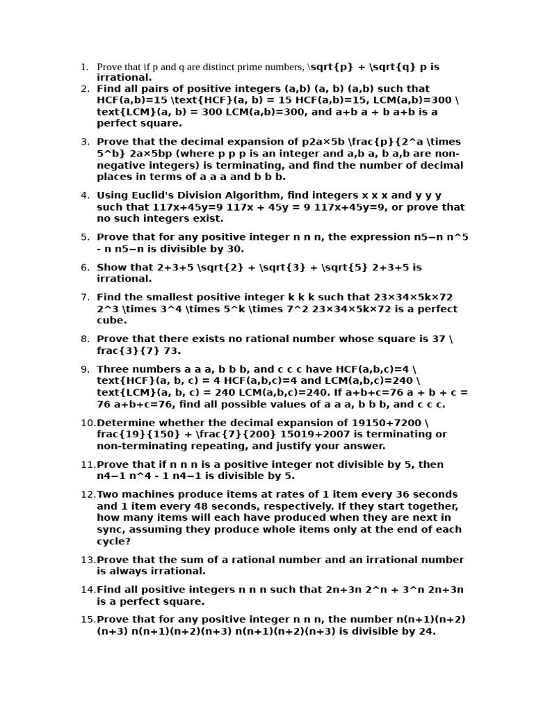 Mathematical Proofs and Problems | PDF