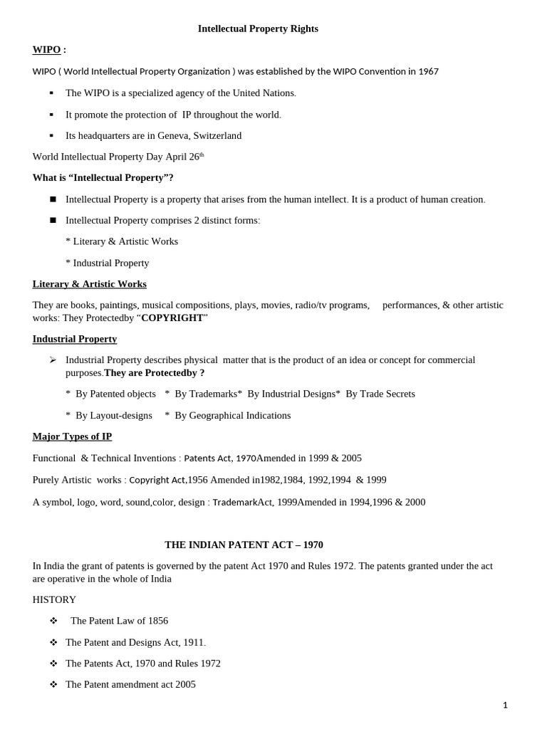 Understanding Intellectual Property Rights | PDF | Patent Application ...