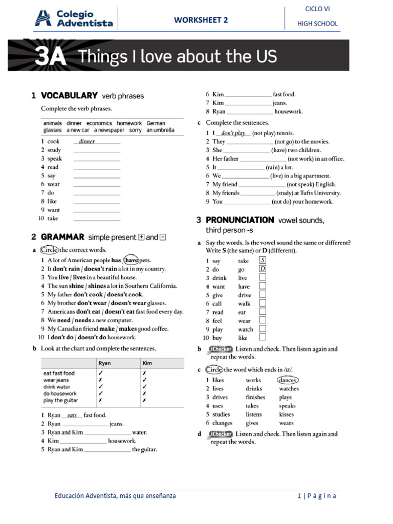 Eda 2 - Worksheet 2 Vii Cicle | PDF