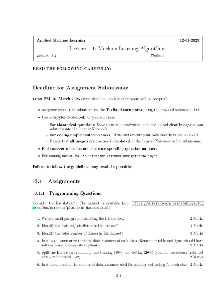 AML Assignment 1 (1) | PDF | Matrix (Mathematics) | Algebra