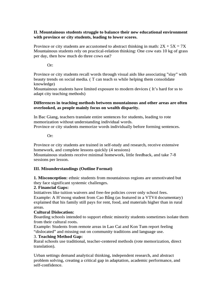 Bridging Educational Gaps for Mountainous Students | PDF | Teaching ...