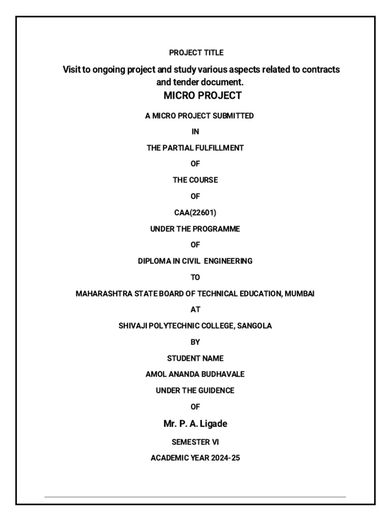 Contracts and Tender Analysis Project | PDF | Engineering | Civil ...