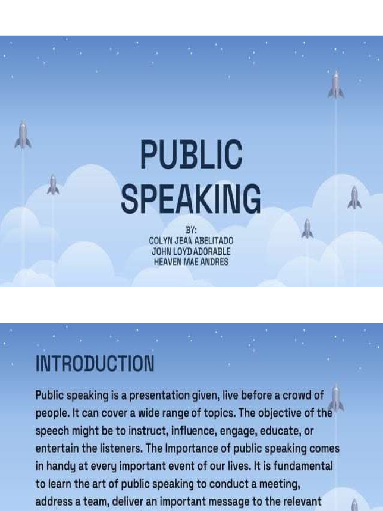 Public Speaking | PDF