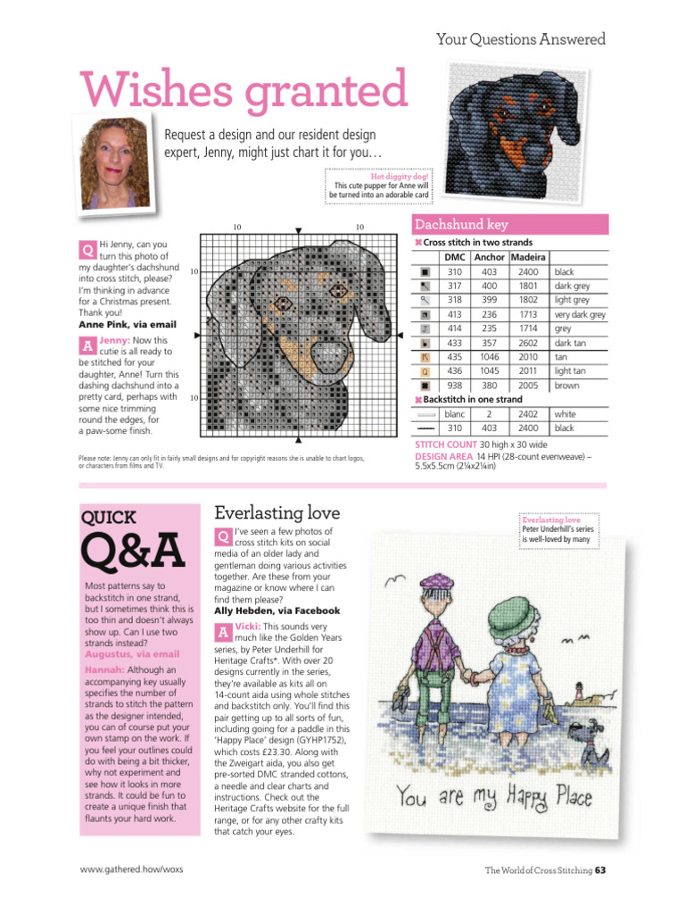 Black and Tan Sausage Dog Cross Stitch Pattern PDF Stitches