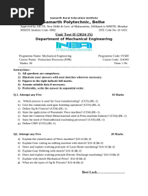 PPR Test II Question Paper 2024-25 - Copy