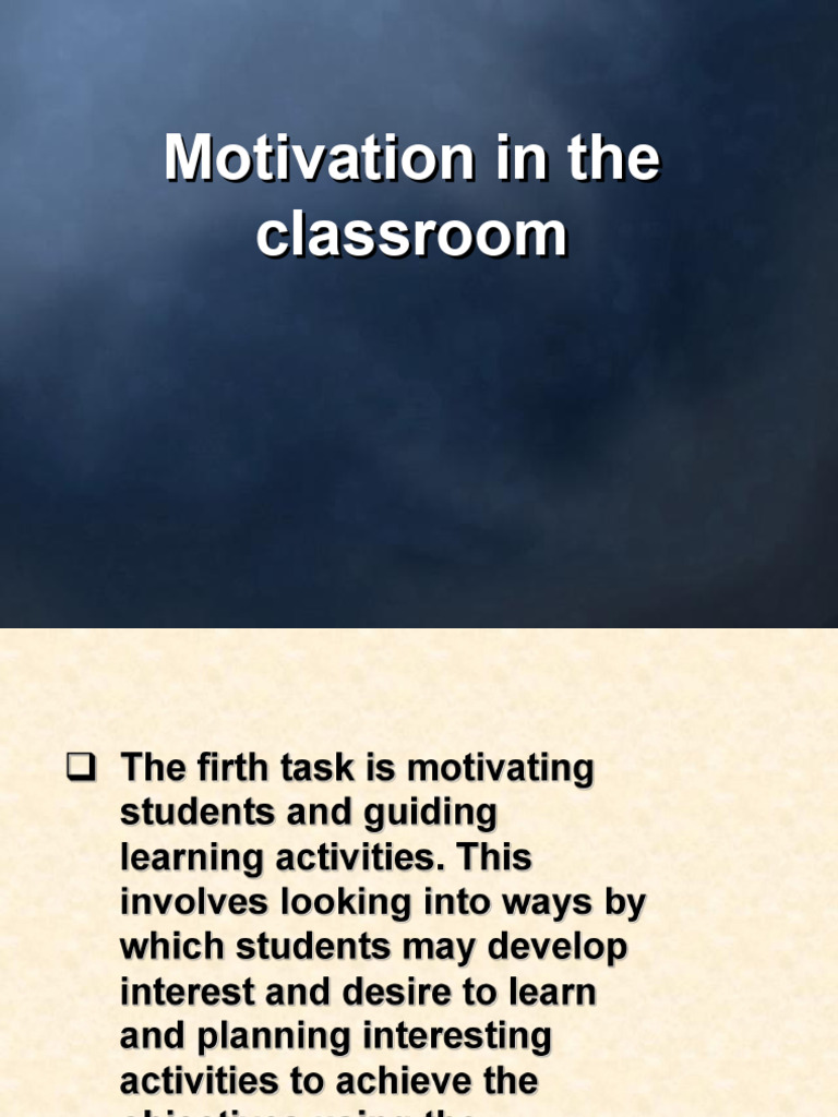 Motivation in The Classroom | PDF