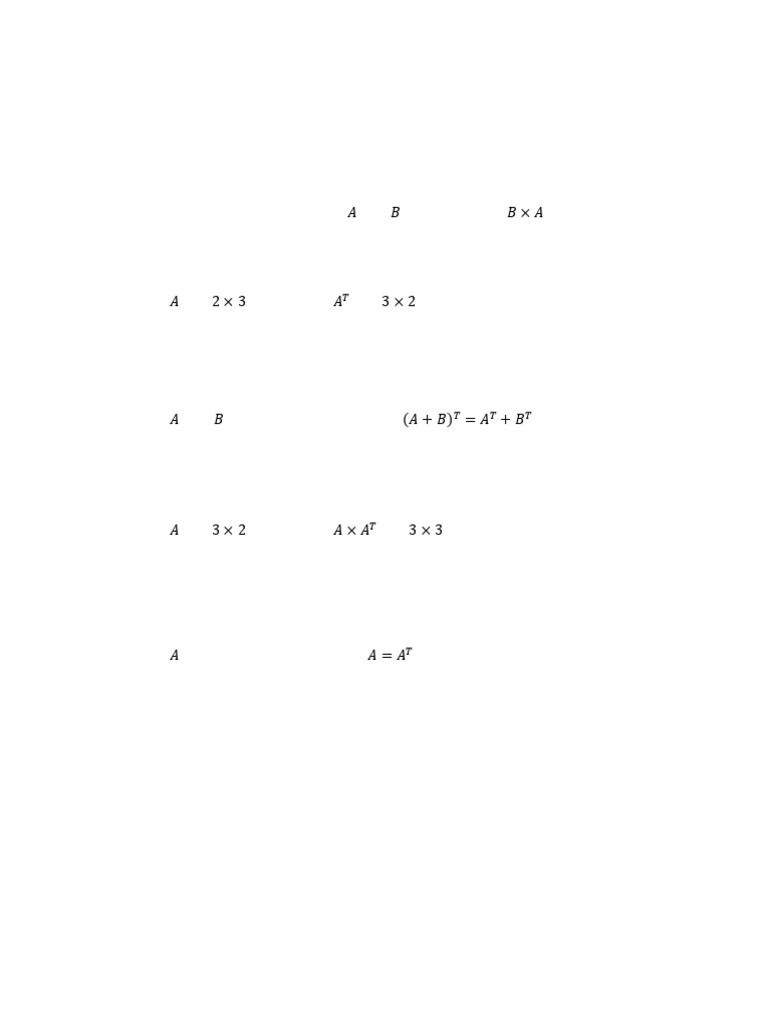Matrix Operations and Properties Explained | PDF | Matrix (Mathematics ...