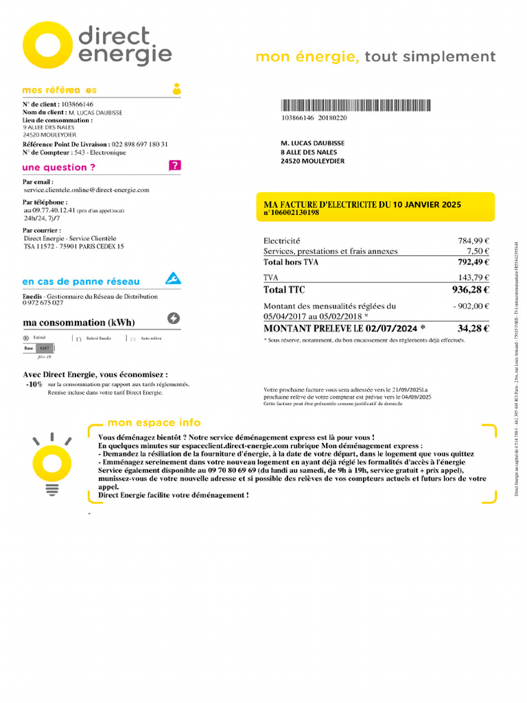 Facture Direct Energie-1 | PDF