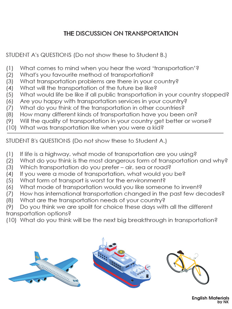 Discussion Transport EnglishMaterialsbyNK | PDF