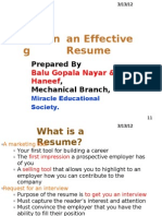 Writin G An Effective Resume: Prepared By, Mechanical Branch