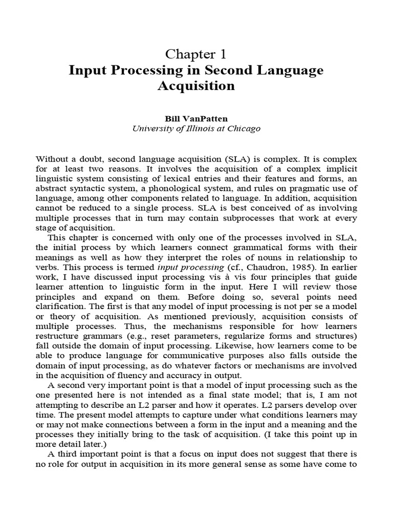 Processing Instruction Theory, Research, and Commentary