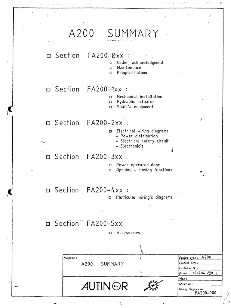 A200 Elevator Wiring Diagrams Guide | PDF | Electricity | Electrical ...