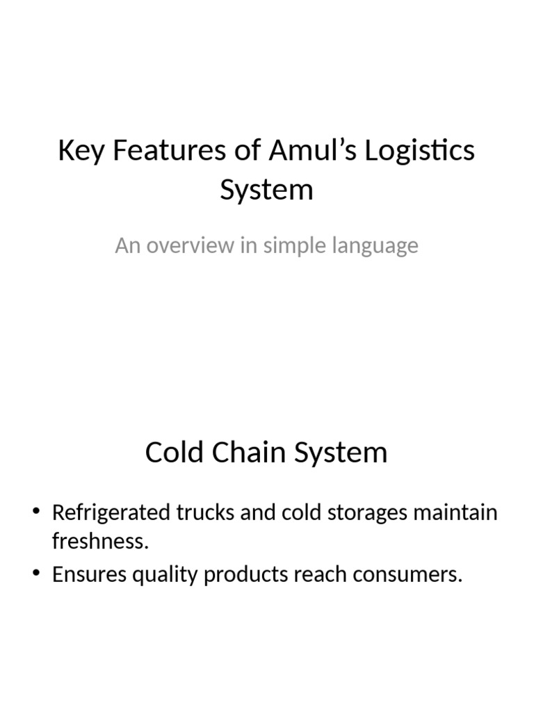 Amul Logistics and Distribution | PDF