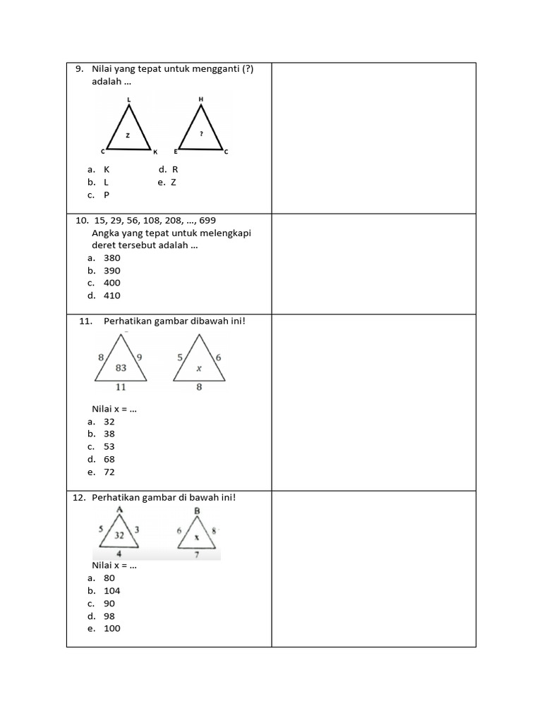 Soal Matematika Pola Bilangan Kelas 4 | PDF